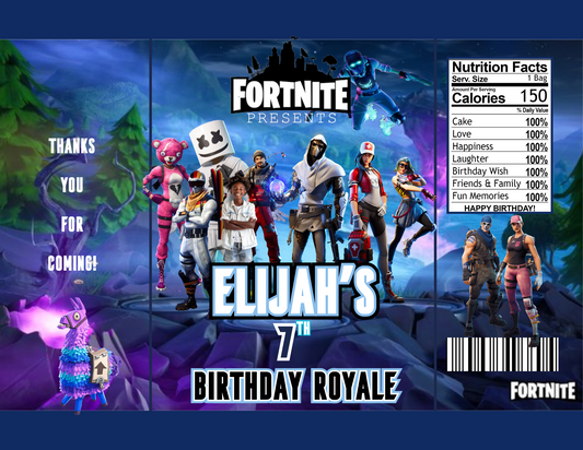 Fortnite Birthday Party Favor Digitals
