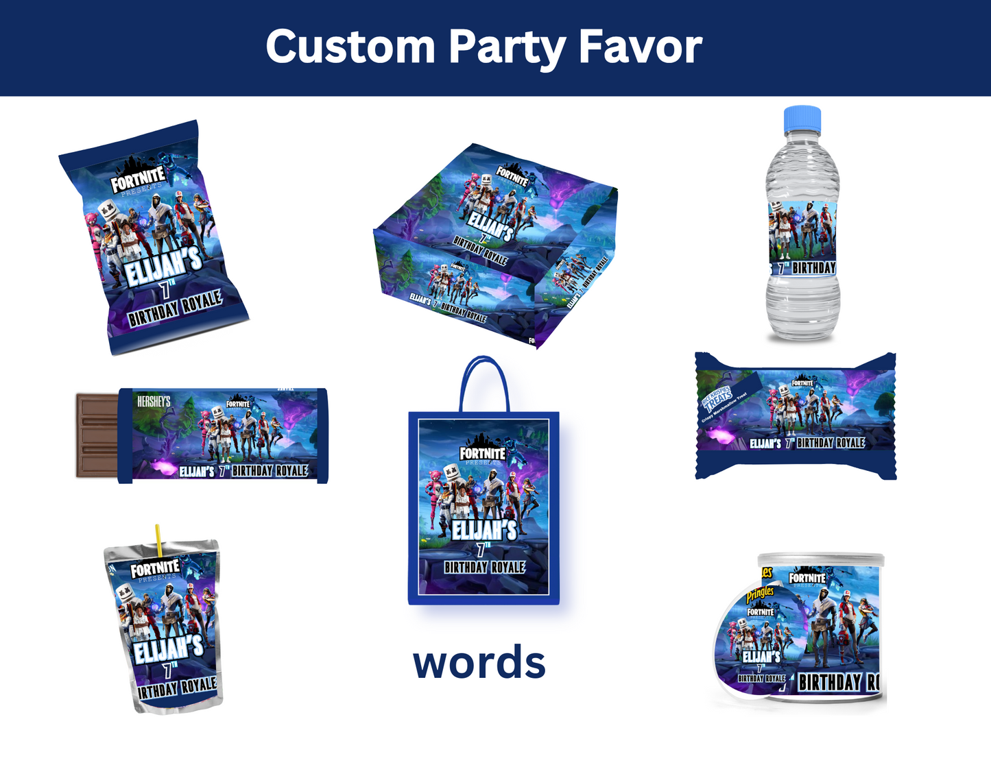 Fortnite Birthday Party Favor Digitals
