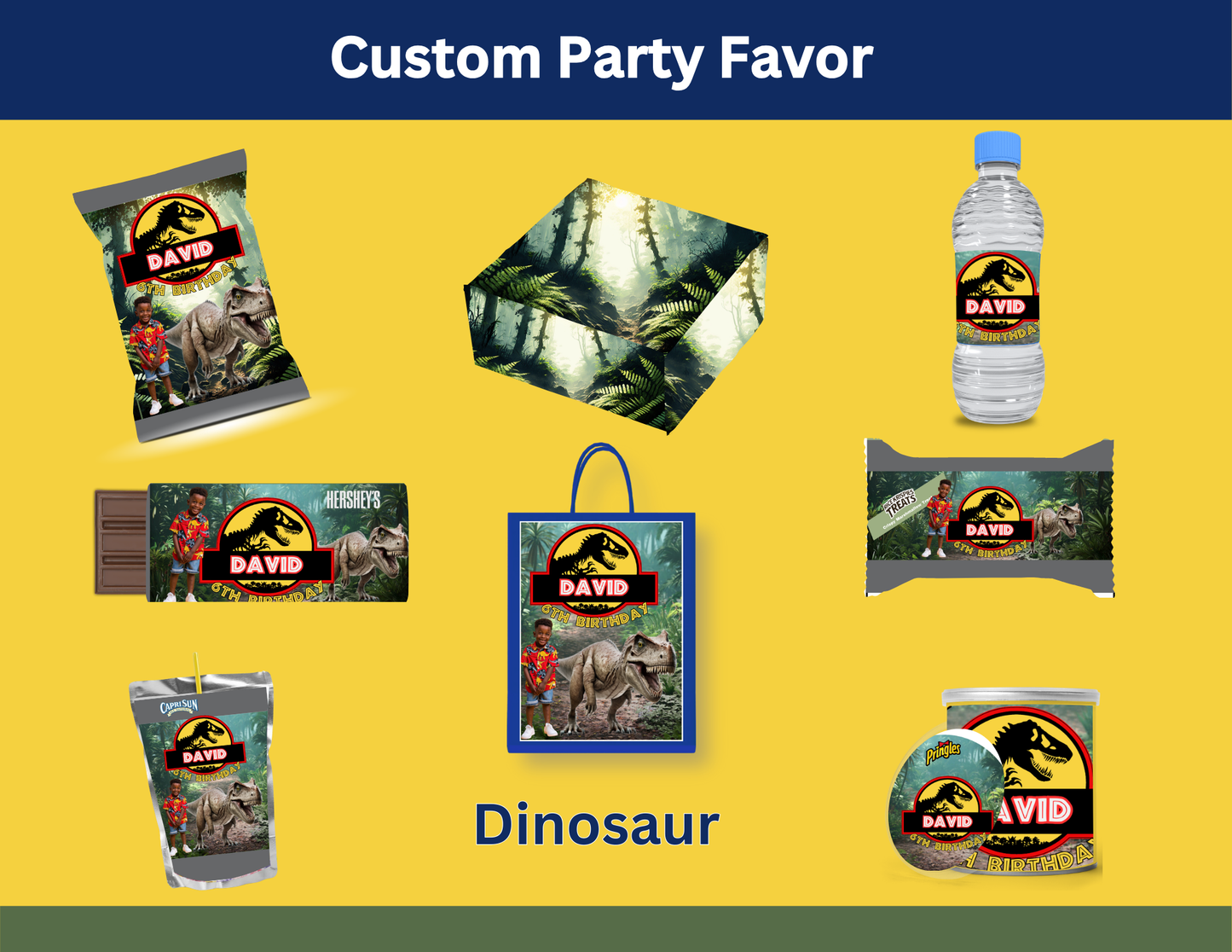 Jurassic Park Birthday Favor Digitals