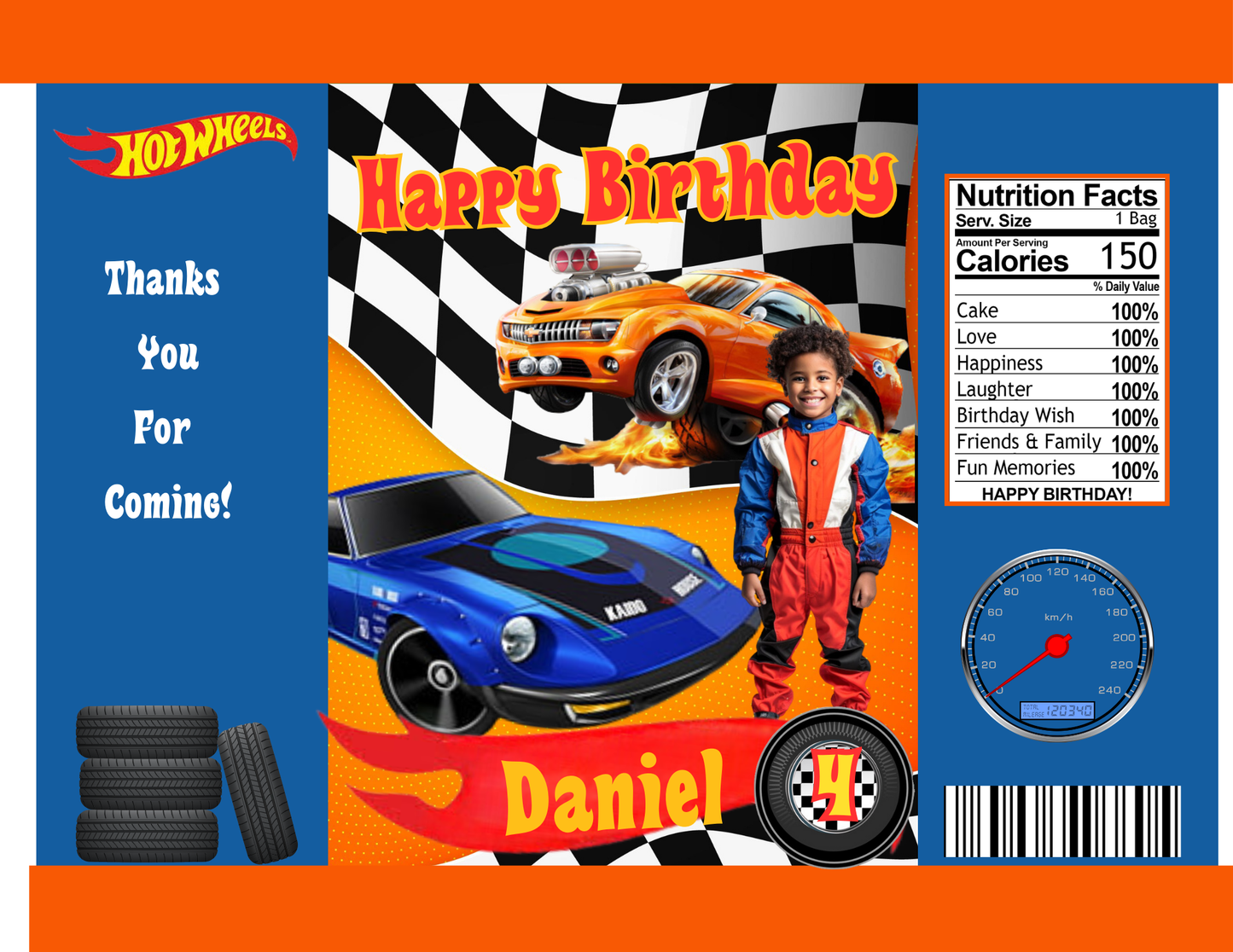 Hot Wheels Birthday Party Favor Digitals
