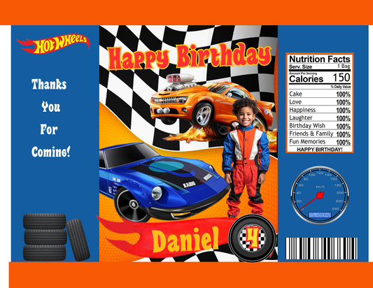 Hot Wheels Birthday Party Favor Digitals