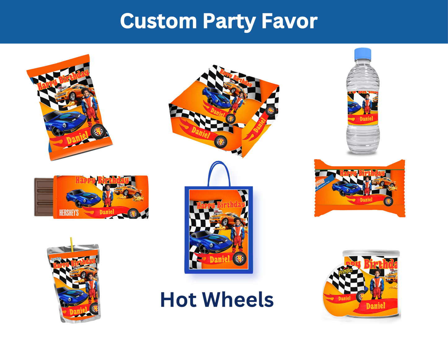 Hot Wheels Birthday Party Favor Digitals
