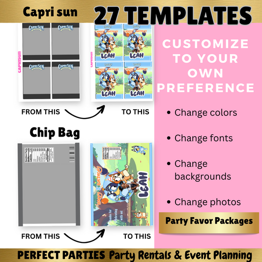 Blank Party Package Templates