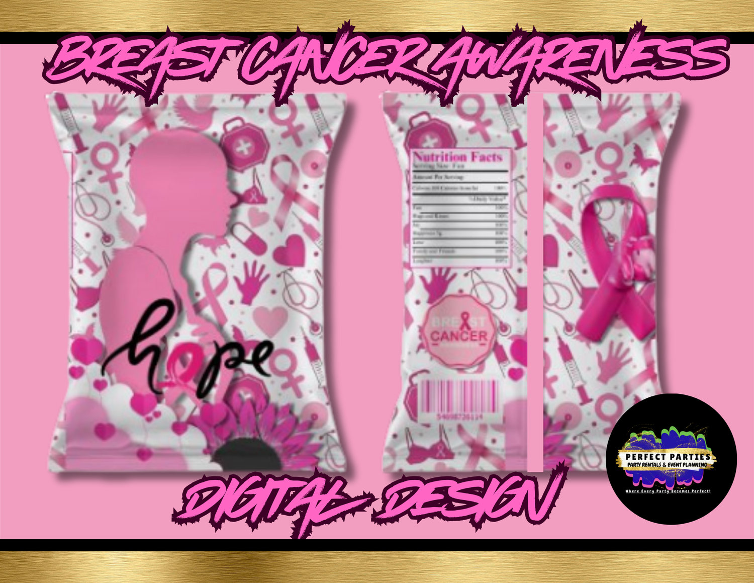 Breast Cancer Awareness Chip Bag Digital